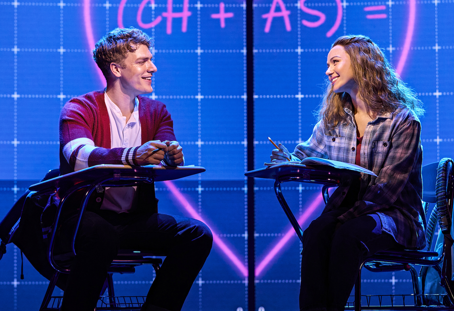 Daniel Bravo as Aaron and Charlie Burn as Cady in Mean Girls