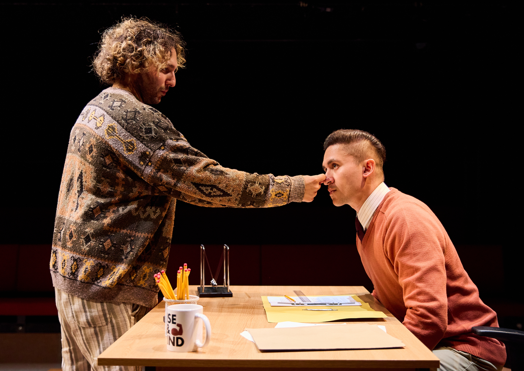 Ashley Margolis as Darwin and Nathan Clarke as Richie in The Billionaire Inside Your Head