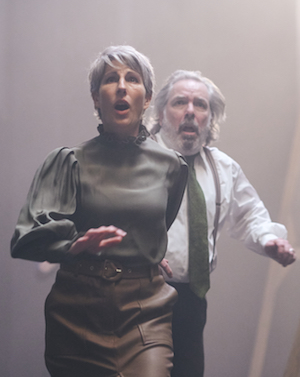 Tamsin Greig as Lady Capulet with Lloyd Hutchinson as Lord Capulet