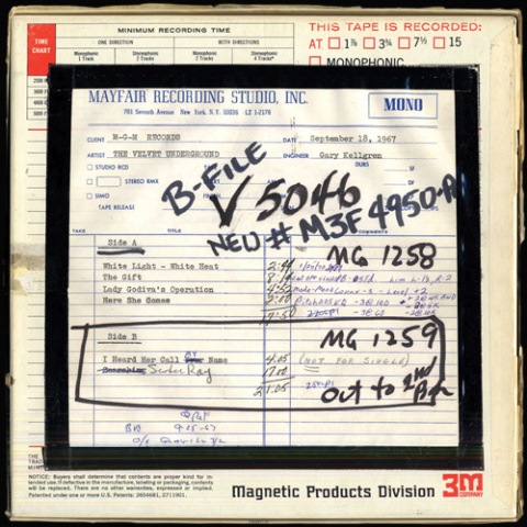 The Velvet Underground White Light/White Heat master tape