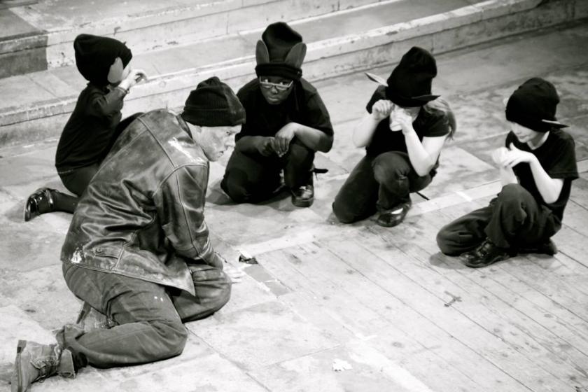 Rattus Rattus (Adam Green) and his cohort of exuberant rat-minions