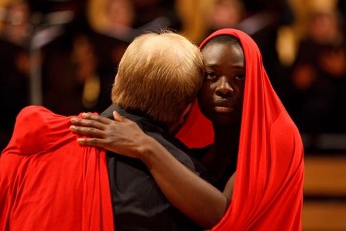Operatic history of Aids: Peter McGillivray embraces Neema Bickersteth in Dark Star Requiem