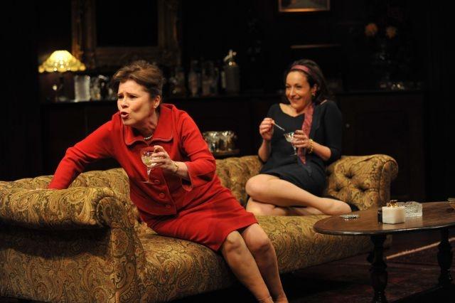 An alcohol-fuelled Imelda Staunton lets rip as niece Lucy Cohu looks on